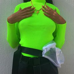 Spring Tees T shirt Women Tops Fashion Neon Green Red Regular Long Sleeve Casual T shirts Top Blusas Female T Shirts 220714