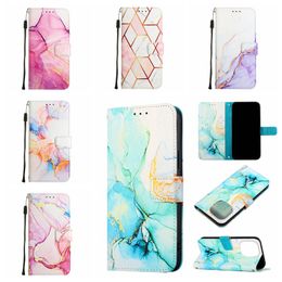 Marble Leather Flip Cases For Redmi Note 11T Pro One Plus Nord 2T CE 2 Lite ACE 5G Plating Rock Stone Granite Quartz Gilded Splicing Holder ID Card Slot Wallet Purse Cover