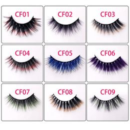 Faux Mink Colored Eyelashes Wispy Soft Valentines Festival Styles Cosplay Party Stage False Lashes