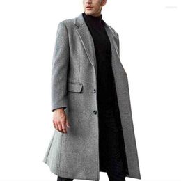 Men's Wool & Blends Long Overcoat Men Trench Coat Sleeve Winter Outerwear Formal Casual Streetwear Clothing Viol22 T220810