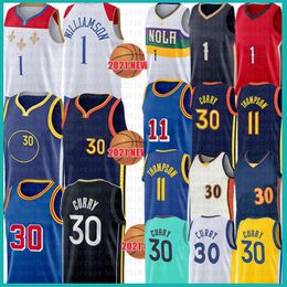 Zion 1 Williamson Stephen Curry Basketball Jersey Klay Thompson 33 Wiseman Mens Shirts Jerseys 30 11 mvp