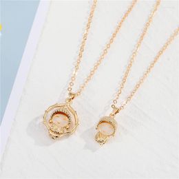 Cute Crystal Cartoon Baby Pendant Necklace For Women Lucky Smile Buddha Choker Clavicle Chain Female Jewelry N368-11 Necklaces