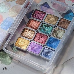 Solid Watercolour Blue Purple Manicure Metallic Paint Draw Chrome Glitter Powder Flowers Decor Nail Pigment 220812