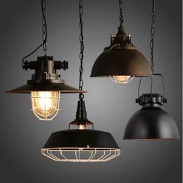 Pendant Lamps Loft Retro Industrial Coffee Hall Bar Iron Chandelier Single Head Cover American Village Restaurant HanglampPendant