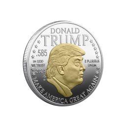 gift box gold Canada - Trump 2024 Gold Coin Craft Make American Great Again Metal Coins Badge June21
