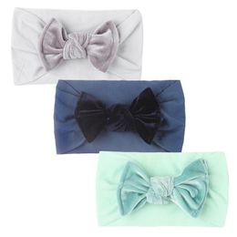 baby stretch headbands UK - Hair Accessories Nylon Baby Headband Kids Headwear Bow Hairband Solid 3PCS Stretch Care Sequin For BabyHair
