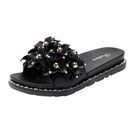 Sandals Flip Flops Athletic Ladies Bohemian Casual Shoes Slippers Flower Flat For Women Crystal Beach Fashion Women'sSandals