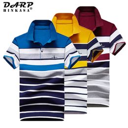 Summer Men Embroidery Polo Shirt Business Casual Loose Big Size Stripe Polo Shirt Men Cotton Fashion Men Polo 220527