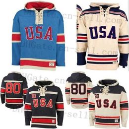 1980 Miracle on Team USA Ice Hockey Jerseys Jersey Soodies Custom Any Nombre cualquier número Sweater Sporty Sweater Mujeres Mujeres Jóvenes