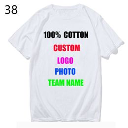100 Cotton Customised Print T Shirt Women men DIY Your Like P o or White Tees Shirts T Shirt Fashion Men s Custom Tshirt 220614