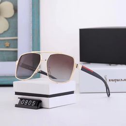 Wholesale High quality Retro Polarised sunglasses man woman metal large Square frame designer Suitable for fashion, beach, driving gift