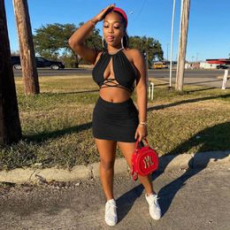 Buy Black Skirt White Crop Top Online 