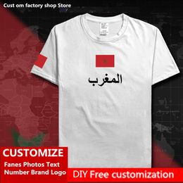 The Western Kingdom of Morocco Moroccan Cotton T shirt Custom Jersey Fans DIY Name Number Brand Loose Casual T shirt MAR 220616