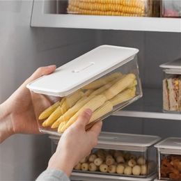 Freezer Food Storage Boxes Plastic Fridge Storage Tray Rake Pantry Ktichen Organiser Container Bins Space saving Accessories 210330