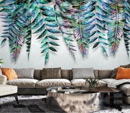 3D wallpaper mural Custom Plant leaves living room bedroom sofa background wall decoration painting wall stickers decor