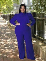 Women's Plus Size Pants Women Jumpsuit Chic And Elegant Long Sleeve Solid Colour Elegance Ladies Jumpsuits Wholesale DropWomen's