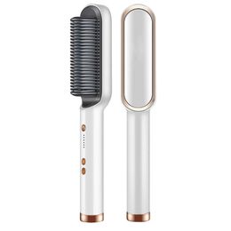 Multifunctional straightener brush electric heat comb straightener curler hair fast modeling tool 220602