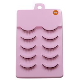 5 Pairs Brown Eyelash Japanese Natural W4 False Eyelashes