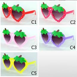 Children Cartoon Sunglasses Strawberry Sun Glasses Anti-UV Spectacles Baby Oversize Frame Eyeglasses Ornamental Adumbral