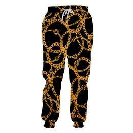 Luxury Golden Chain Sweatpants Men/Women Novelty 3D Baroque Oversize Custom Jogger Pants Custom Sports Trousers Plus Size 7XL 220613