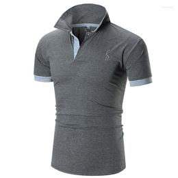 Men's Polos Mens Short Sleeve Casual Shirt Slim Basic Tee Solid Colour T-shirtMen's Men'sMen's