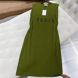 3 Colours Cotton Dresses Women Sleeveless Skirts Summer Ice Soft Girls Dress Fashion Letter Print Female Dress Skirt