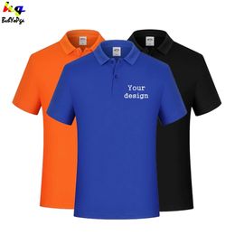 Customised designed shirt DIY polo men and women casual short sleeved advertising 220614
