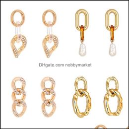 Dangle Chandelier Earrings Jewellery Statement For Women Metal Geometric Simple Knot Twist Drop Delivery 2021 Javjl