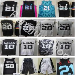 High Quality Retro Vintage Classic David 50 Robinson Manu 20 Ginobili Ba jerseys