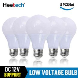5pcs/lot DC 12V LED Bulb E27 Lamps 3W 5W 7W 9W 12W 15W Bombilla For Solar Led Light Bulbs 12 Volts Low Voltages Lamp Lighting H220428