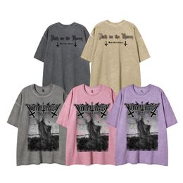 Oversized T Shirts Tee Men Women Vintage Printed Short Sleeve T-shirt Tops Summer Tees 5 Colors