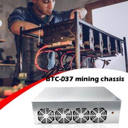 fan cooling pad Canada - Laptop Cooling Pads Miner Case Set BTC-D37 Chassis Motherboard 8 Slots DDR SSD Mining Machine System With 4 Fans For ETH Ethereum 330S