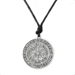 Pendant Necklaces Women Men Necklace Special Runes Viking Style Jewellery Will Have Strange Power To Protect Owner Zinc Alloy Provide Drop