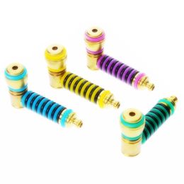 Latest Colourful Metal Brass Philtre Pipes Dry Herb Tobacco With Bowl Cover Cap Removable Handpipes Portable O-ring Neck Cigarette Smoking Holder DHL Free