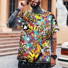 Men's T-Shirts Funny Hip-hop Puzzle 3D Printed Shirt, Round Neck T-shirt, High-quality Lycra Polyester Oversized Casual Wear S-5XL