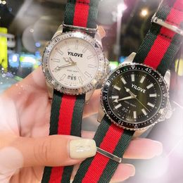 Hottest Fashion Ladies Men's Watch 38mm Sapphire Ring Bezel Crystal Quartz Clock Couple Nylon Canvas Strap Waterproof Wristwatch