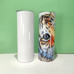 20oz sublimation skinny tumblers straight blank white skinny tumbler with lid straw 20 oz Stainless steel vacuum insulated sippy cups