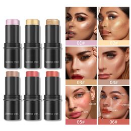 Bronzers & Highlighters Waterproof Highlight Shadow Brighten Contour Stick 3D Face Concealer Primer Multipurpose Monochrome Blush Stick ZL1285