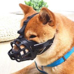 Creative Useful Pet Adjustable Mask Bark Bite Soft Mouth Muzzle Grooming Anti Stop Chewing For Small Large Dog Black 201102