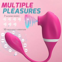 Clitoral Sucking Vibrator With Vibrating Egg 2 in 1 G-Spot Clitoris Stimulator Nipples Clit Sucker sexy Toy For Women Masturbator