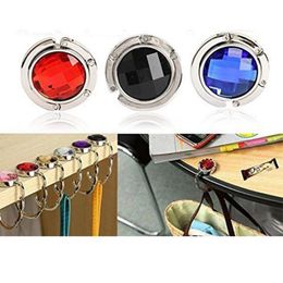 Hooks & Rails Folding Desk Side Bag Holder Metal Round Hanger Hanging Buckle Portable Table Hook For Handbag BackpackHooks