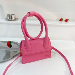 -Designer feminino mini bolsas de ombro bolsas de ombro em fúcsia rosa Único marca de luxo famosa famosa alça de couro de verão