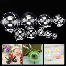 clear christmas balls Canada - Gift Wrap 10pcs Clear Fillable Candy Box Christmas Year Bauble Xmas Tree Ball Ornament Exquisite Present DecorGift