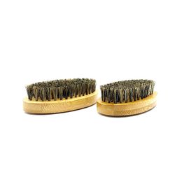 11.2x5.5x2.9cm Boar Bristles Bamboo Beard Brush Moustache Comb Men wooden brushes Face cleaning brush