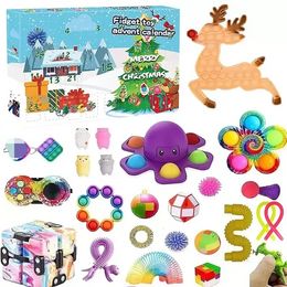 Fidget Toys Christmas Blind Box 24 Days Advent Calendar Christmas Kneading Music Gift Boxes Christmas Countdown Children's gifts