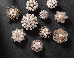 Rhinestone Pearl Brooch Assorted Jewellery Women Girl Crystal Wedding Brooches Pin Kit Elegant Bouquet