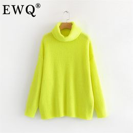 Spring Autumn New Pattern Turtleneck Collar Long Sleeve Solid Knitting Pulloveres Casual Sweater Women 19Ca117 210204