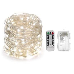 battery operated string lights with remote UK - 1-10M LED String Fairy Lights Battery Operated Remote Control Outdoor Decor IP65 Personalized Christmas LED String Lights2703