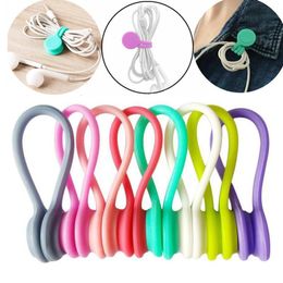 Magnetic Twist Cable Ties Silicone Cable Holder Clips Cord Wrap Strong Holding Stuff Cables Organiser For Home Office SN4741