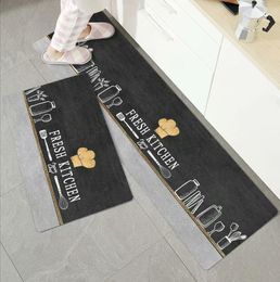 Carpets Kitchen Mat Living Room Anti-slip Antifouling Long Rugs Tableware Cartoon Pattern Entrance Doormat Bathroom Door Floor CarpetCarpets